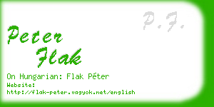 peter flak business card